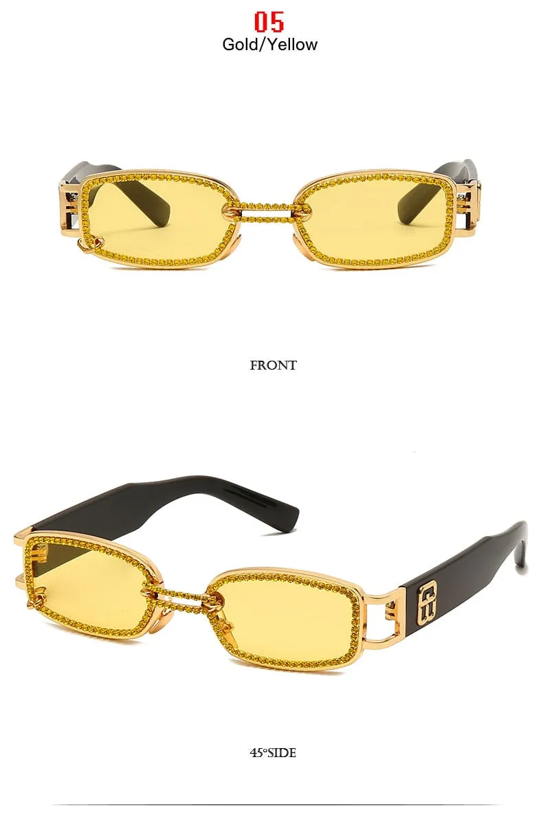 Steampunk UV400 Diamond Rimless Eyewear Sunglasses for Women