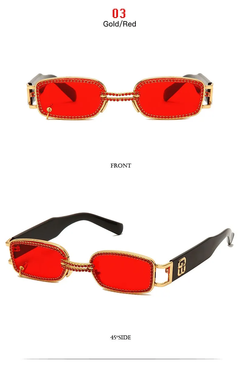Steampunk UV400 Diamond Rimless Eyewear Sunglasses for Women