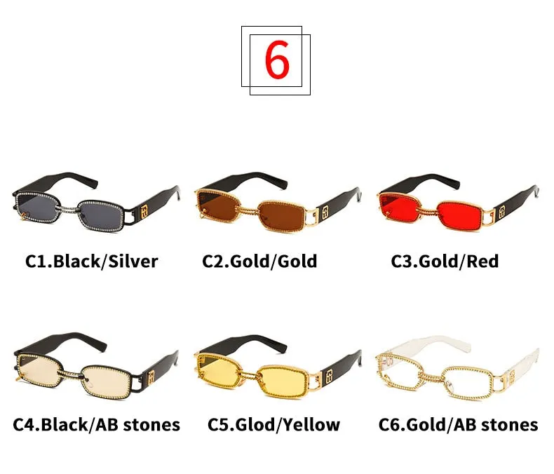 Steampunk UV400 Diamond Rimless Eyewear Sunglasses for Women