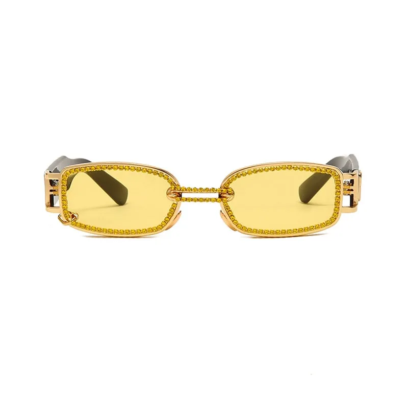 Steampunk UV400 Diamond Rimless Eyewear Sunglasses for Women