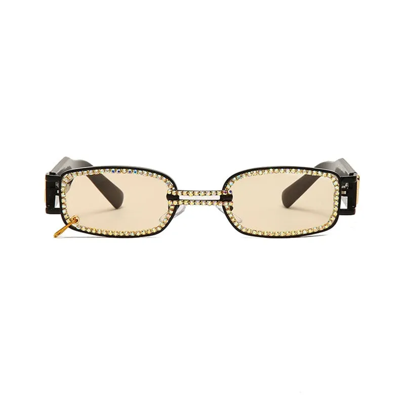 Steampunk UV400 Diamond Rimless Eyewear Sunglasses for Women