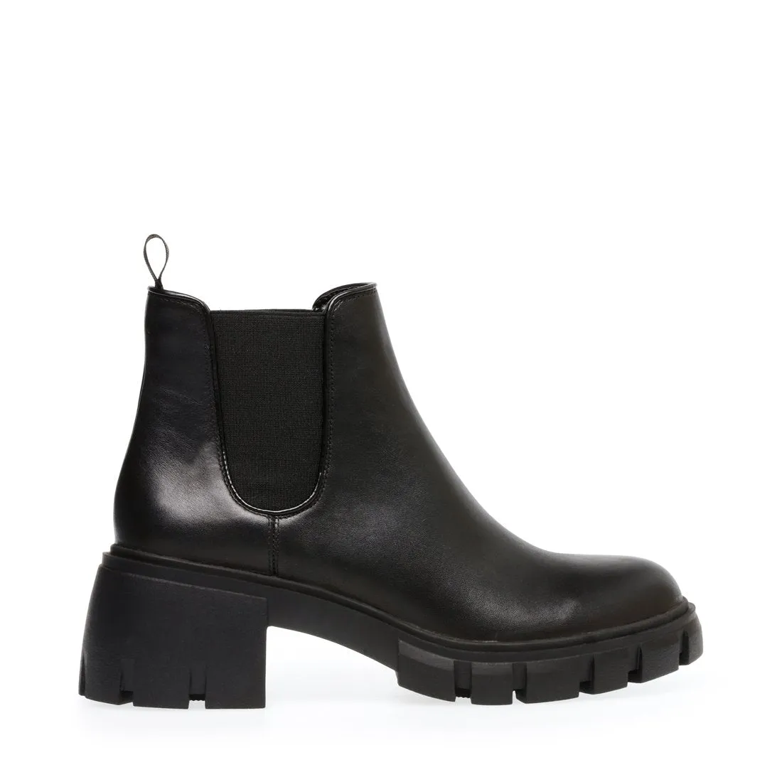 Steve Madden Women's Howler Block Heel Platform Ankle Boots Black Leather