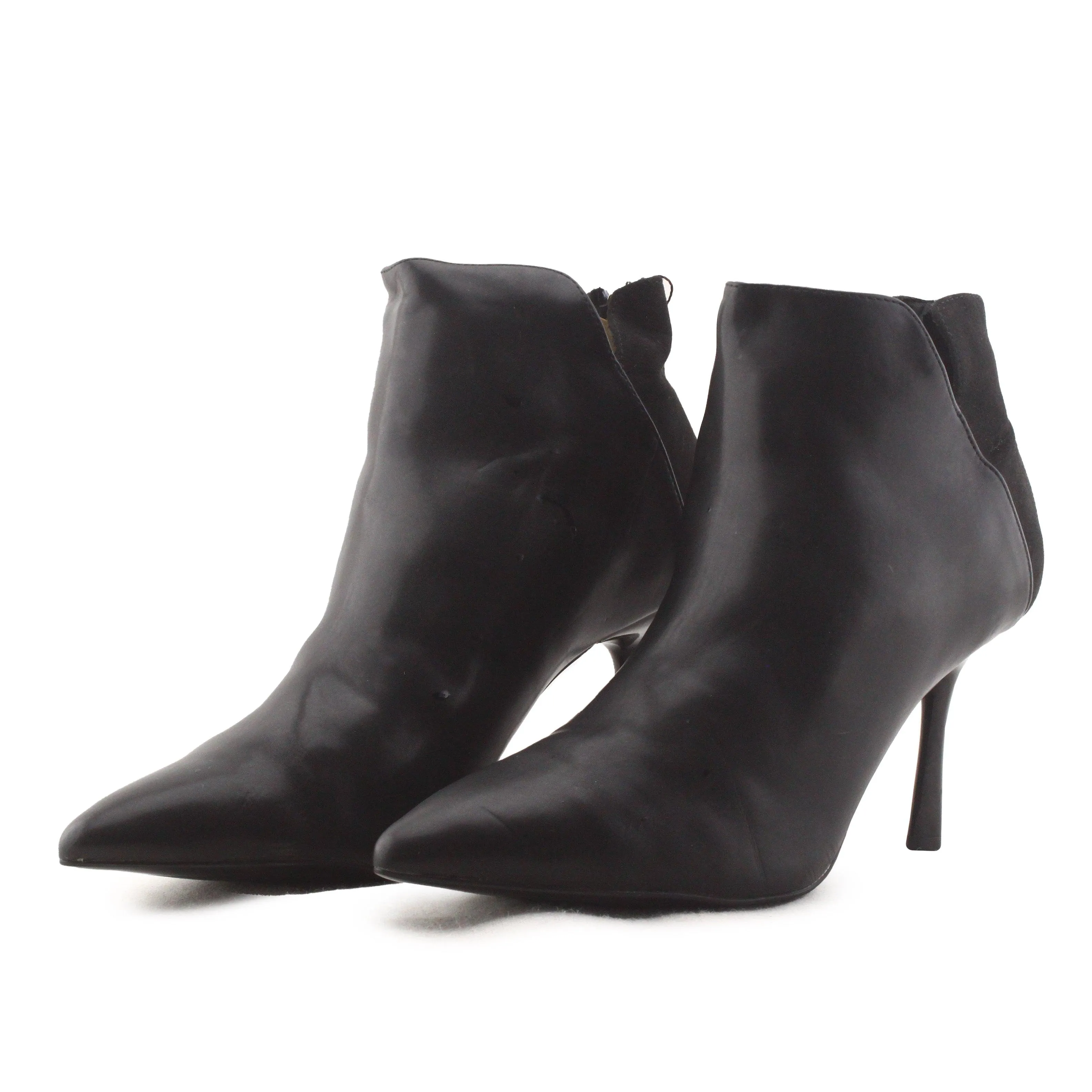 Stradivarius Zipper Stilettos Heels Ankle Boots  | 100% Authentic Leather