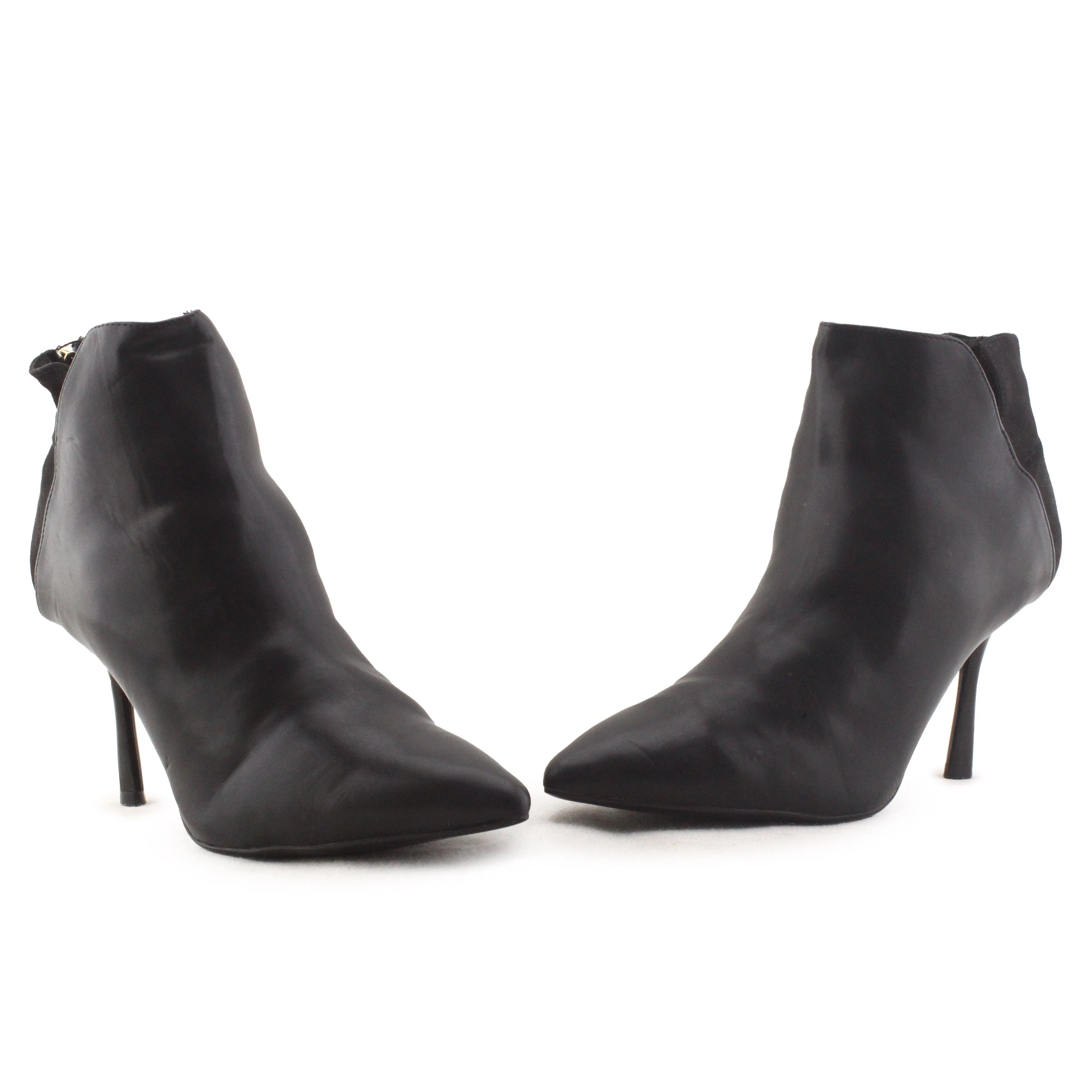 Stradivarius Zipper Stilettos Heels Ankle Boots  | 100% Authentic Leather
