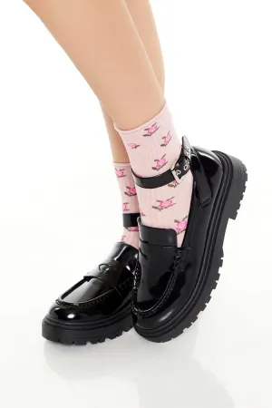 Strappy Lug-Sole Loafers