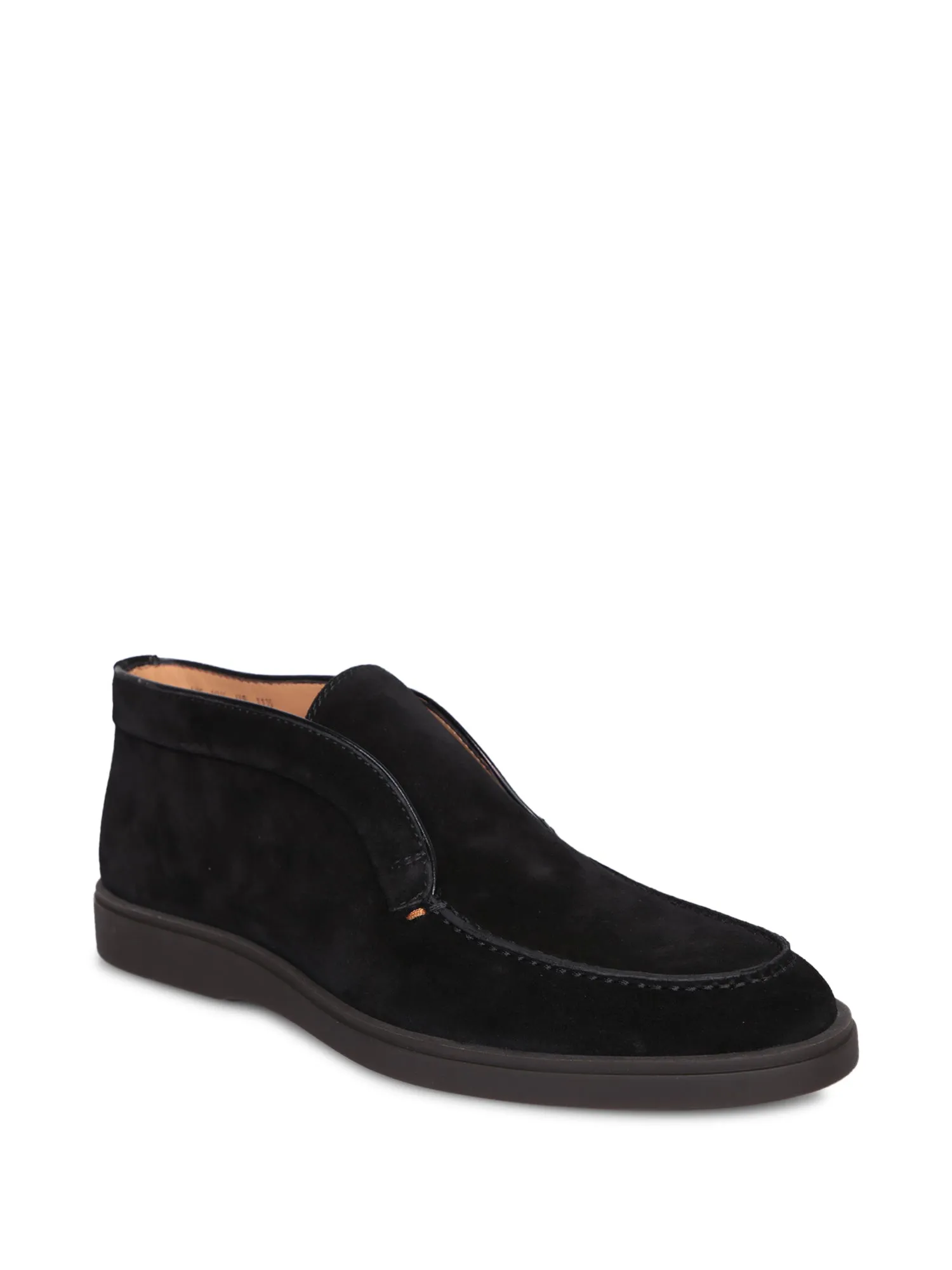 Suede black ankle boots