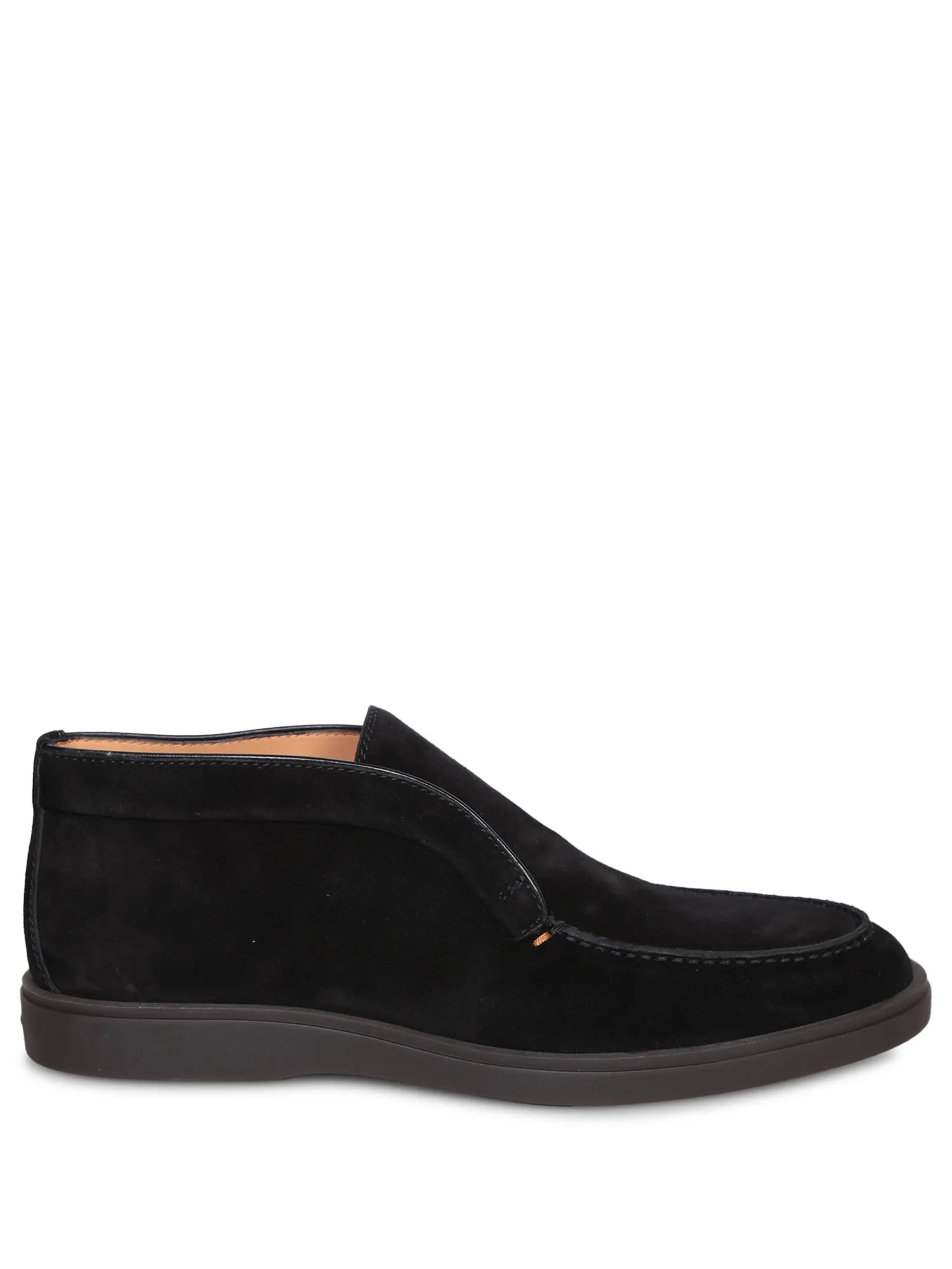 Suede black ankle boots