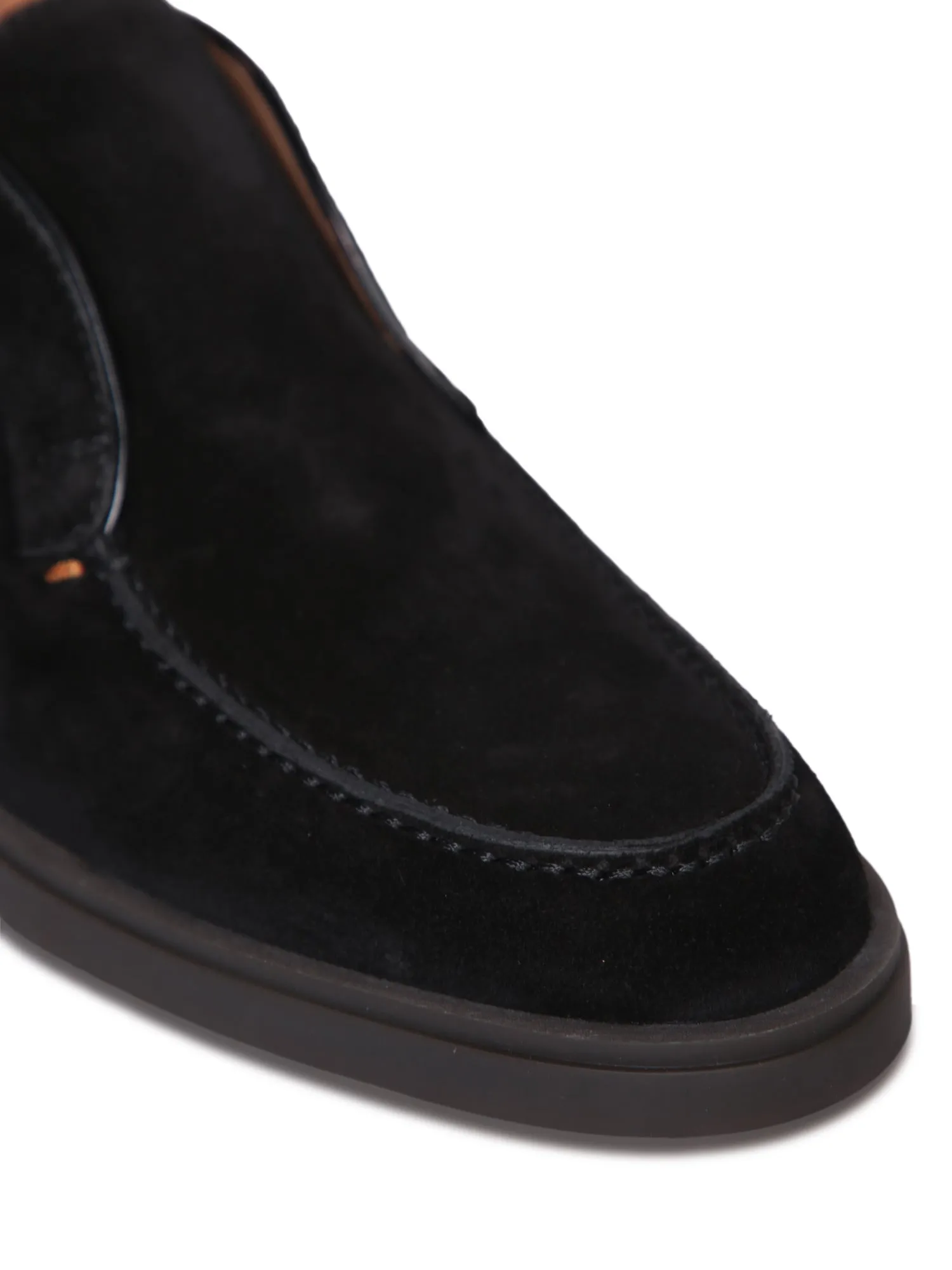 Suede black ankle boots