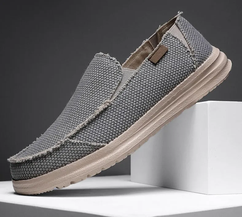 Summer Denim Canvas Men Breathable Casual Shoes Outdoor Non-Slip Sneakers Comfortable Driving Shoes Men's Loafers Big Size 39-47