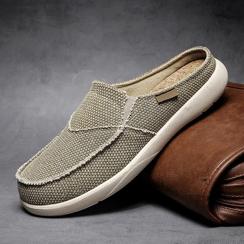 Summer Denim Canvas Men Breathable Casual Shoes Outdoor Non-Slip Sneakers Comfortable Driving Shoes Men's Loafers Big Size 39-47