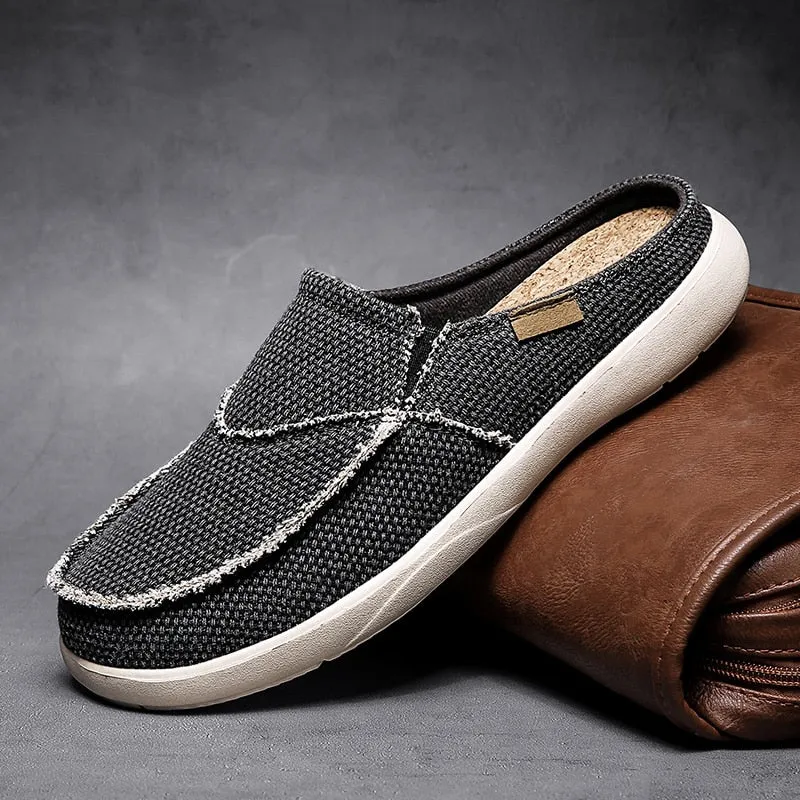 Summer Denim Canvas Men Breathable Casual Shoes Outdoor Non-Slip Sneakers Comfortable Driving Shoes Men's Loafers Big Size 39-47