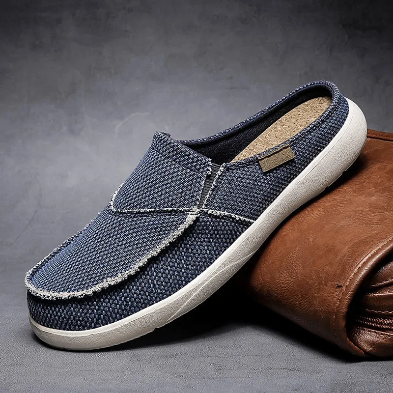 Summer Denim Canvas Men Breathable Casual Shoes Outdoor Non-Slip Sneakers Comfortable Driving Shoes Men's Loafers Big Size 39-47
