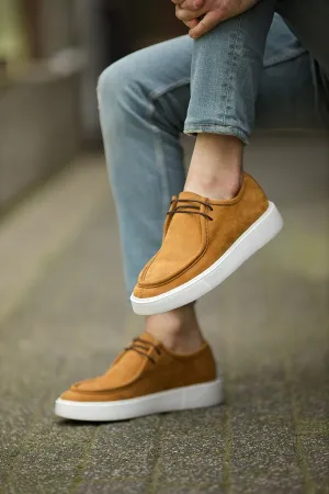 Tan Laced Slip-On Shoes for Men | GentWith