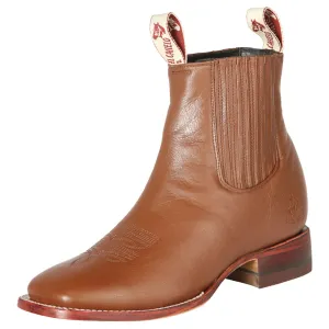 Tan Square Toe Ankle Boots