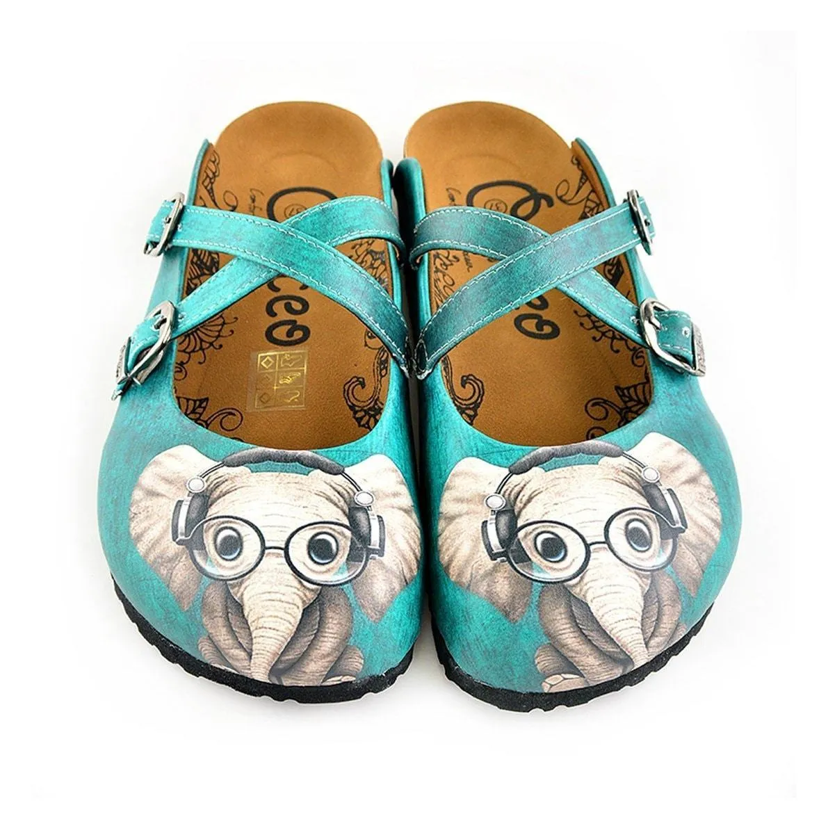 Teal Elephant Clogs WCAL140