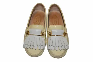 Tod's Beige Gommino Pin Patent Leather Driving Shoes Size 35