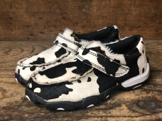 Twisted X Children's Hair On Cow Print Driving Mocs CDM0006