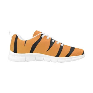 Uniquely You Womens Sneakers,  Orange and Black Tiger Striped  Running Shoes by inQue.Style