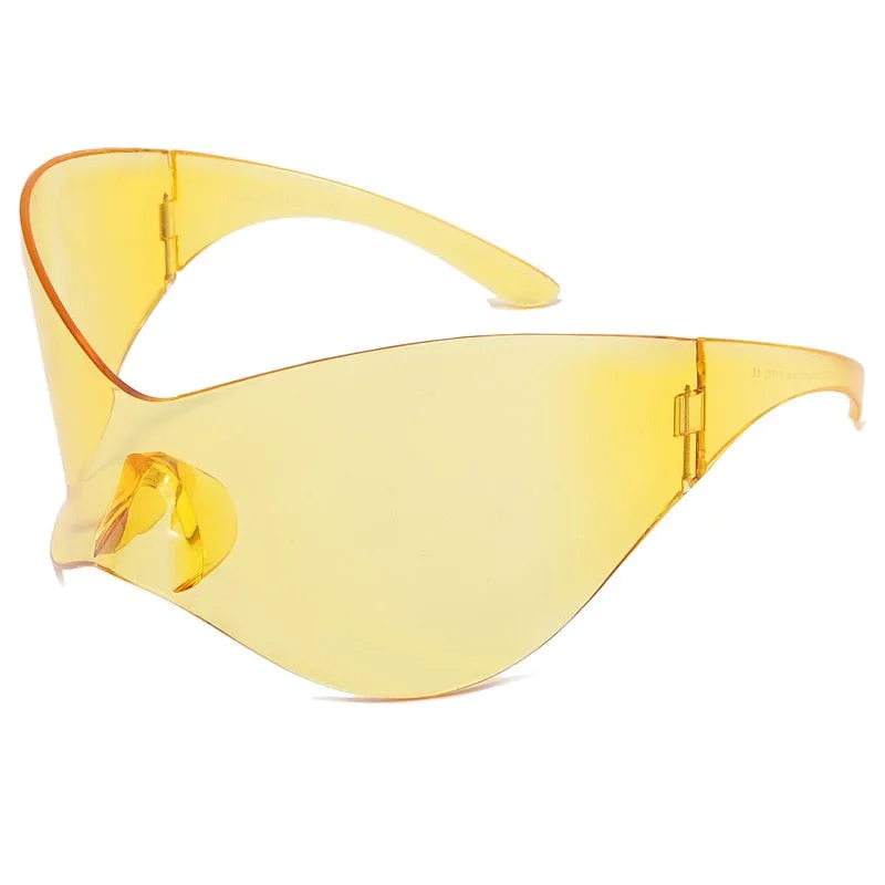 Unisex Black Color Punk Style Rimless Gradient Lens Sunglasses