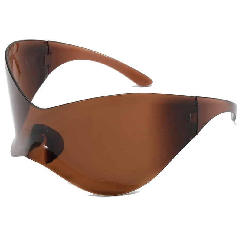 Unisex Black Color Punk Style Rimless Gradient Lens Sunglasses
