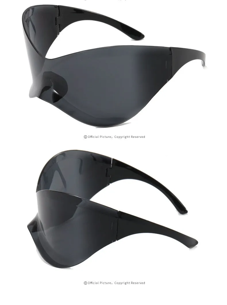 Unisex Black Color Punk Style Rimless Gradient Lens Sunglasses