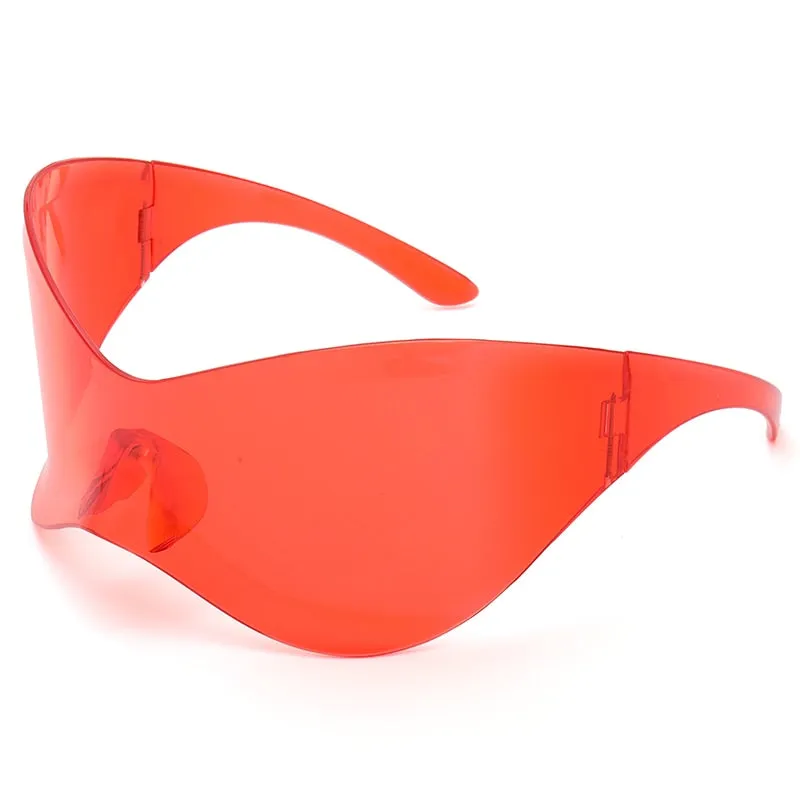 Unisex Black Color Punk Style Rimless Gradient Lens Sunglasses