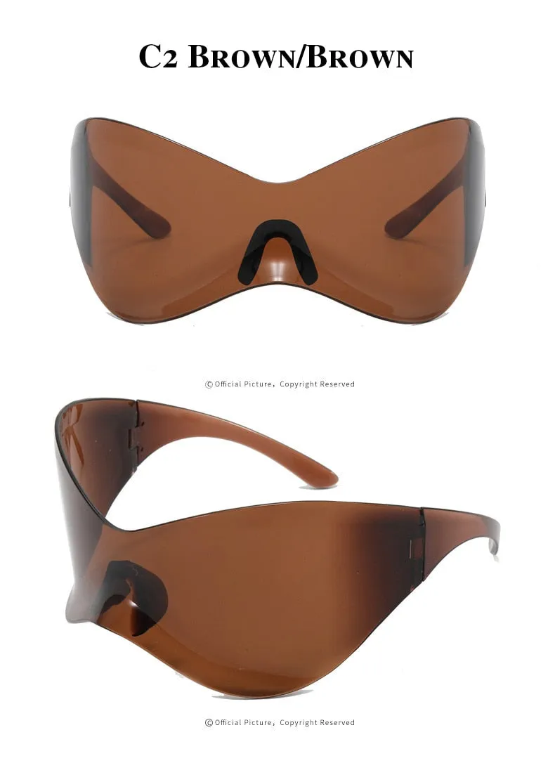 Unisex Black Color Punk Style Rimless Gradient Lens Sunglasses