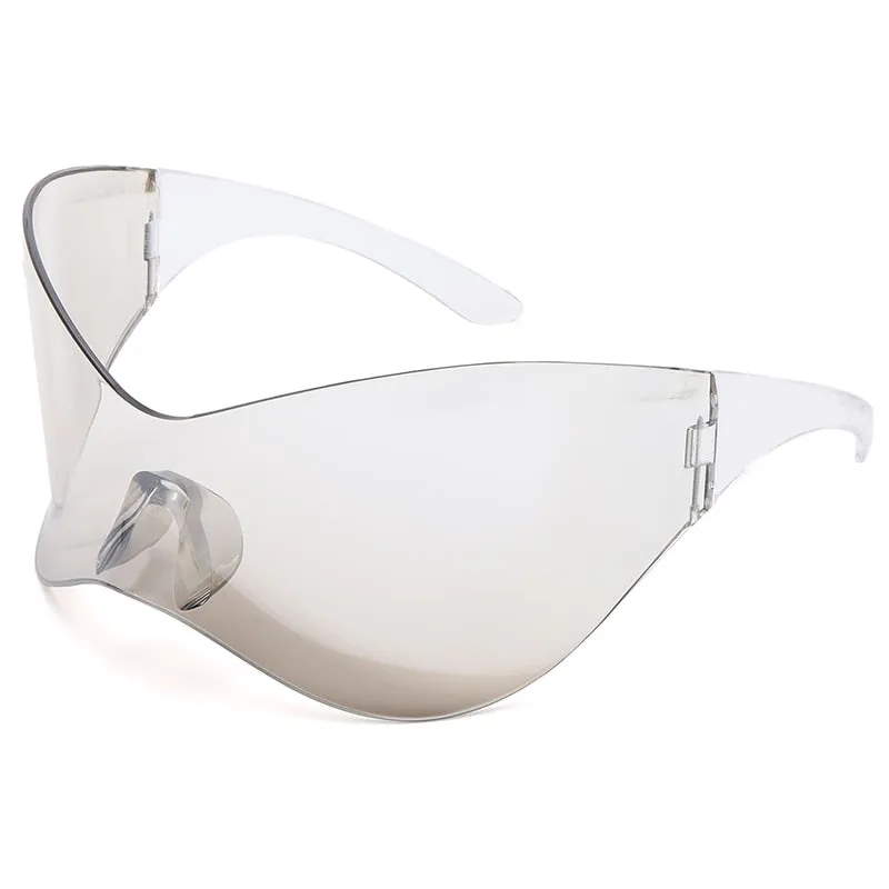 Unisex Black Color Punk Style Rimless Gradient Lens Sunglasses