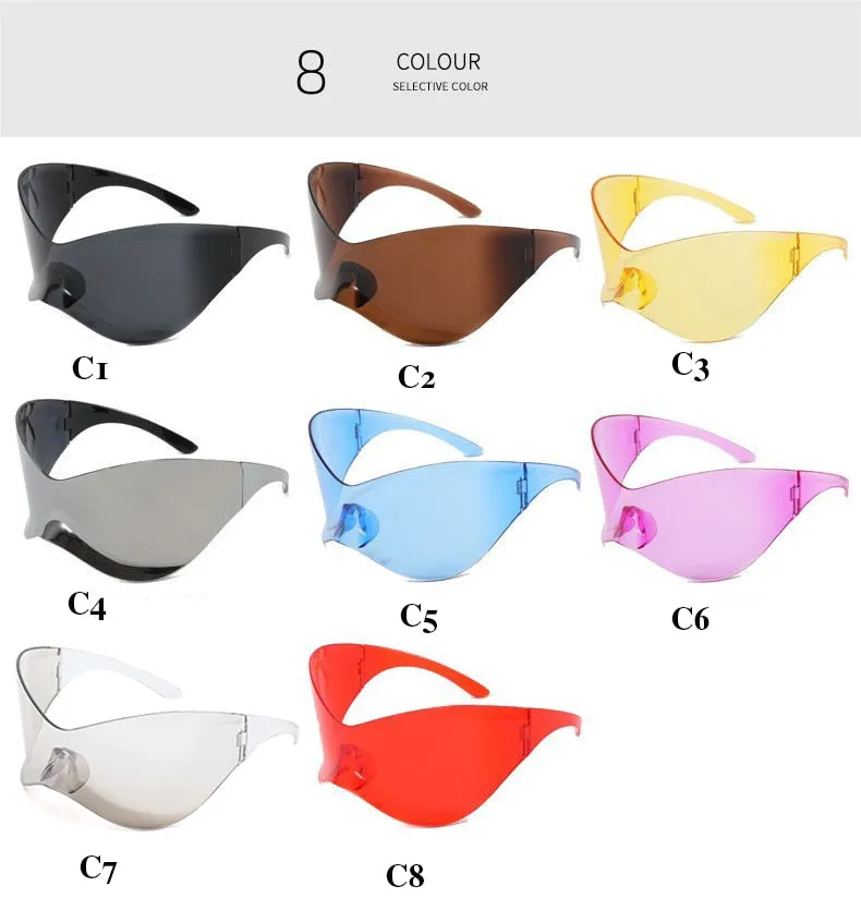 Unisex Black Color Punk Style Rimless Gradient Lens Sunglasses