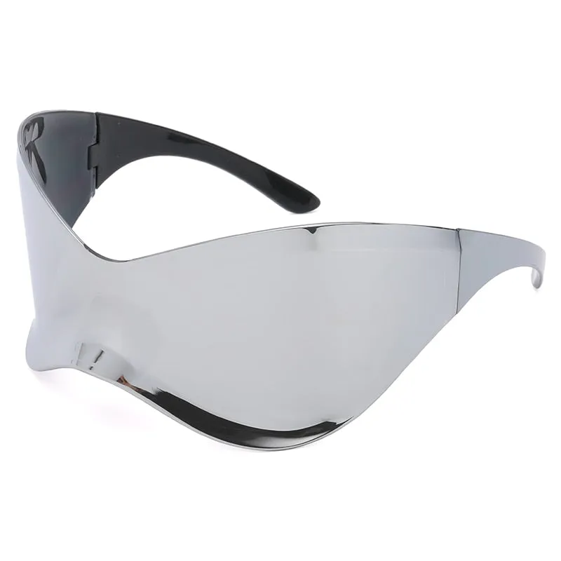 Unisex Black Color Punk Style Rimless Gradient Lens Sunglasses