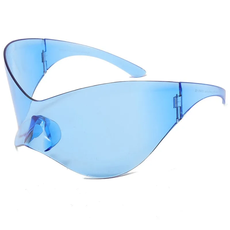Unisex Black Color Punk Style Rimless Gradient Lens Sunglasses
