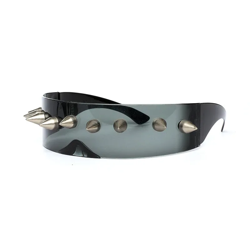 Unisex Silver Steampunk Nail Mirror Rimless Punk Hip Hop Sunglasses