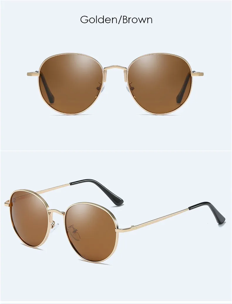 Unisex Vintage Polarized Anti Glare UV400 Round Eyewear Sunglasses