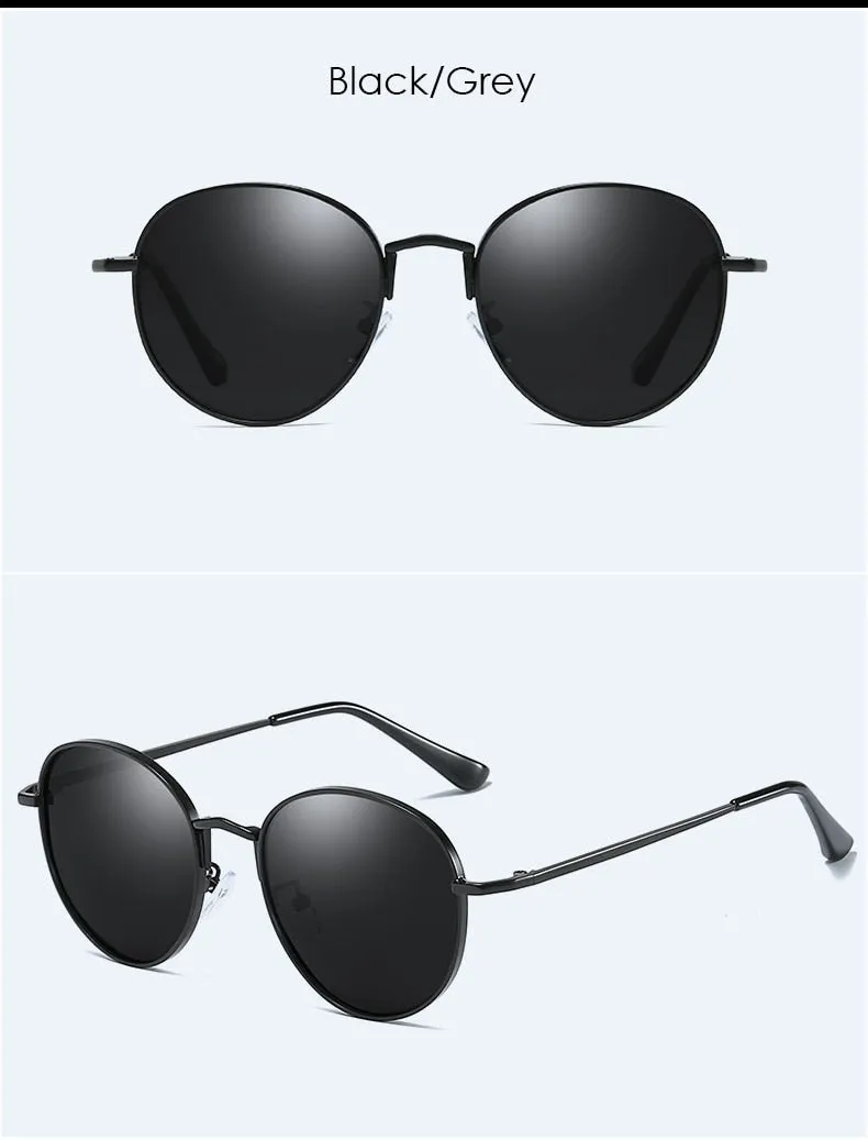 Unisex Vintage Polarized Anti Glare UV400 Round Eyewear Sunglasses