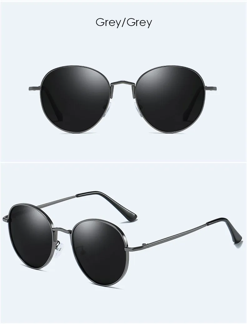 Unisex Vintage Polarized Anti Glare UV400 Round Eyewear Sunglasses