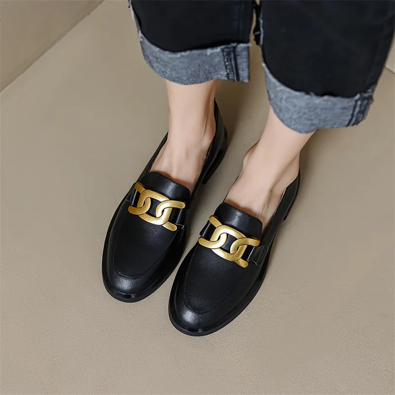 USS Shoes Mariana Women's Metal Decoration Leather Loafers