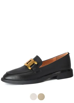 USS Shoes Mariana Women's Metal Decoration Leather Loafers
