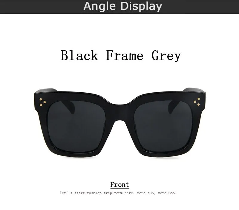 Vintage Fashion Big Square Frame Designer Gradient Sunglasses for Women