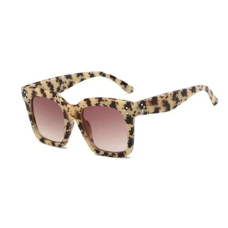 Vintage Fashion Big Square Frame Designer Gradient Sunglasses for Women