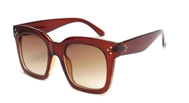 Vintage Fashion Big Square Frame Designer Gradient Sunglasses for Women