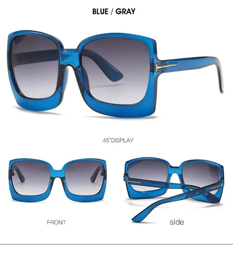 Vintage Modern Women's One Piece UV400 Gradient Oversized Square Sunglasses