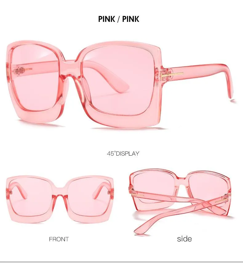 Vintage Modern Women's One Piece UV400 Gradient Oversized Square Sunglasses