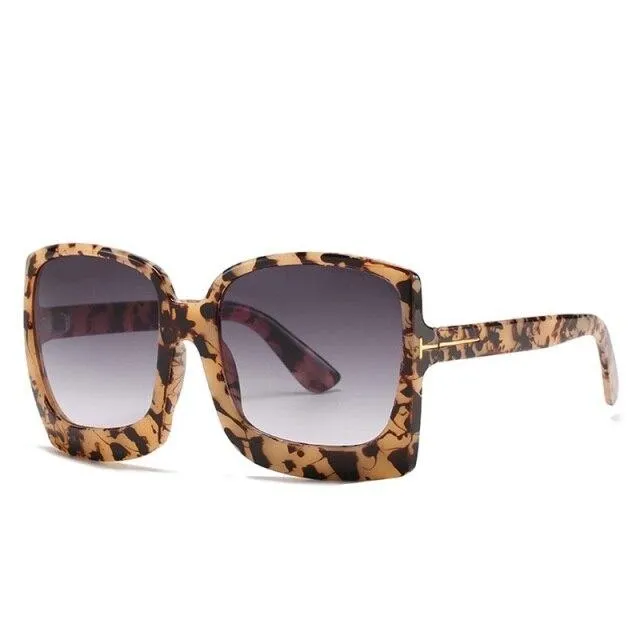 Vintage Modern Women's One Piece UV400 Gradient Oversized Square Sunglasses