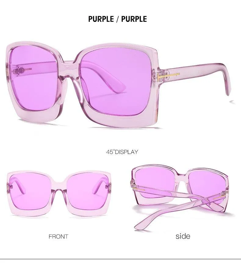Vintage Modern Women's One Piece UV400 Gradient Oversized Square Sunglasses
