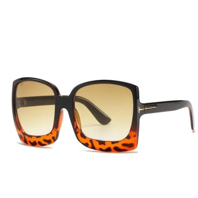 Vintage Modern Women's One Piece UV400 Gradient Oversized Square Sunglasses