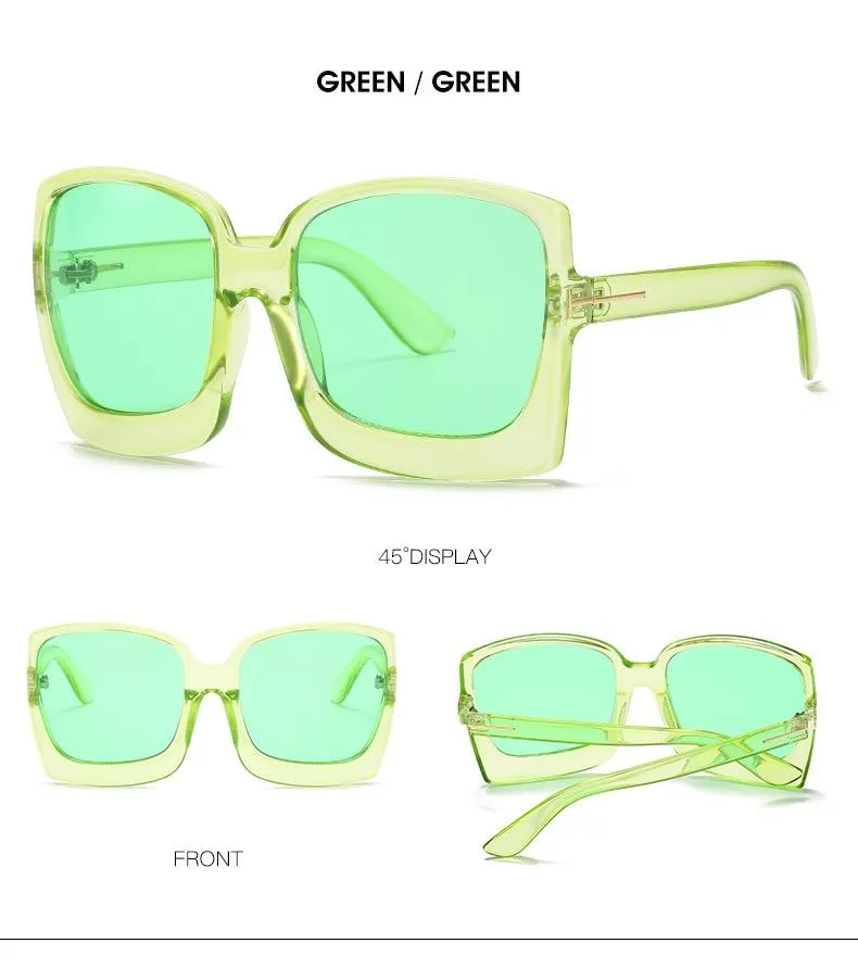 Vintage Modern Women's One Piece UV400 Gradient Oversized Square Sunglasses
