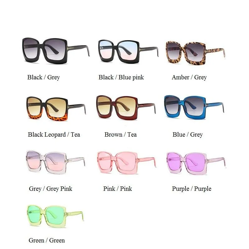 Vintage Modern Women's One Piece UV400 Gradient Oversized Square Sunglasses