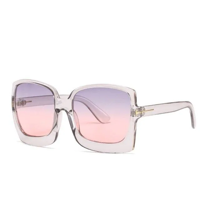 Vintage Modern Women's One Piece UV400 Gradient Oversized Square Sunglasses