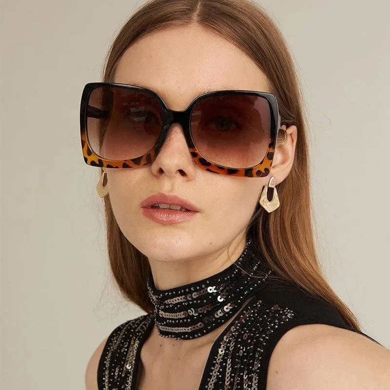 Vintage Modern Women's One Piece UV400 Gradient Oversized Square Sunglasses
