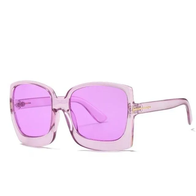 Vintage Modern Women's One Piece UV400 Gradient Oversized Square Sunglasses